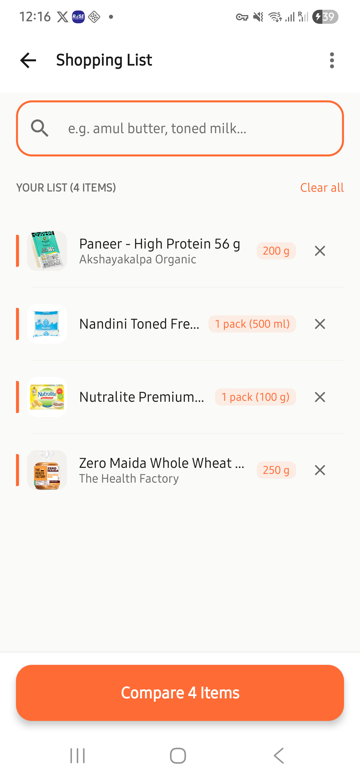 Build your shopping list