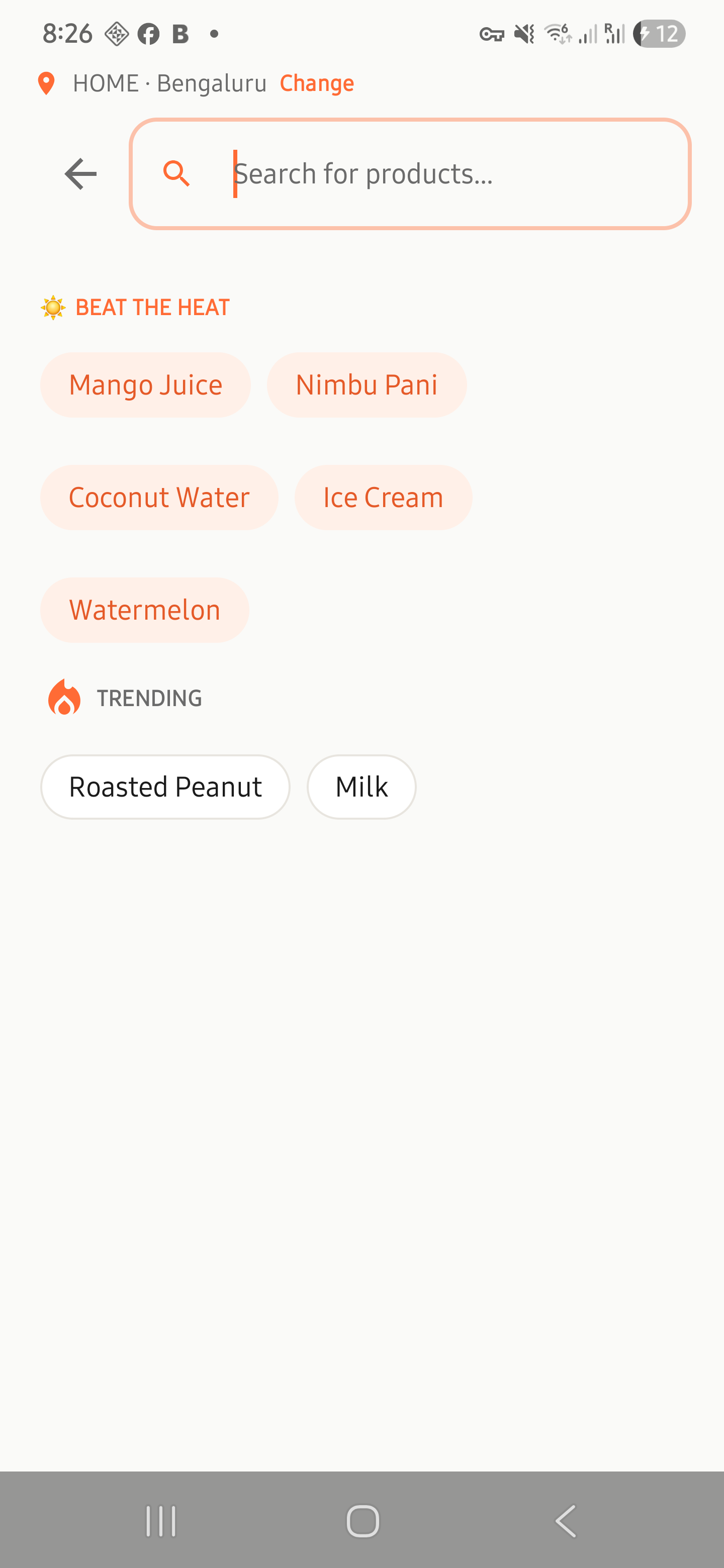 Search for groceries